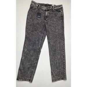 Simply Vera Wang Los Feliz Jeans Relaxed Straight Stretch Black Wash Women's 14